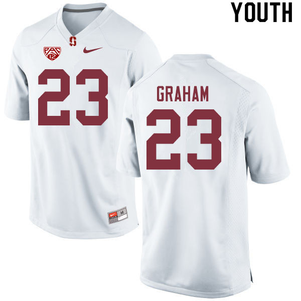 Youth #23 Marcus Graham Stanford Cardinal College Football Jerseys Sale-White - Click Image to Close